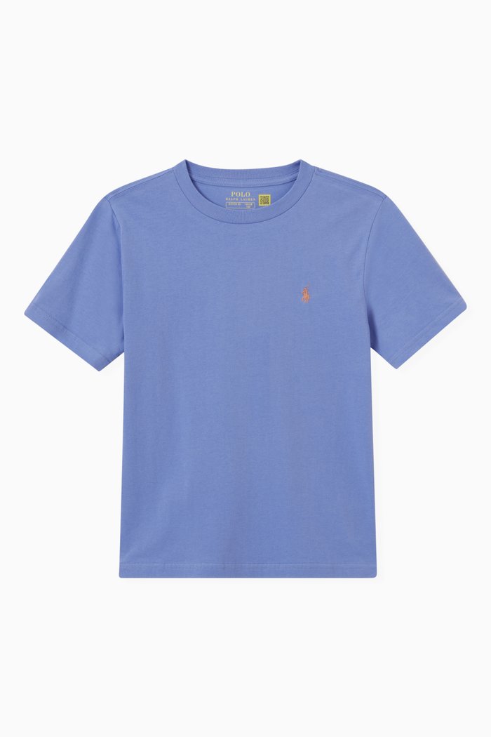

Logo Embroidery T-shirt in Cotton, Blue