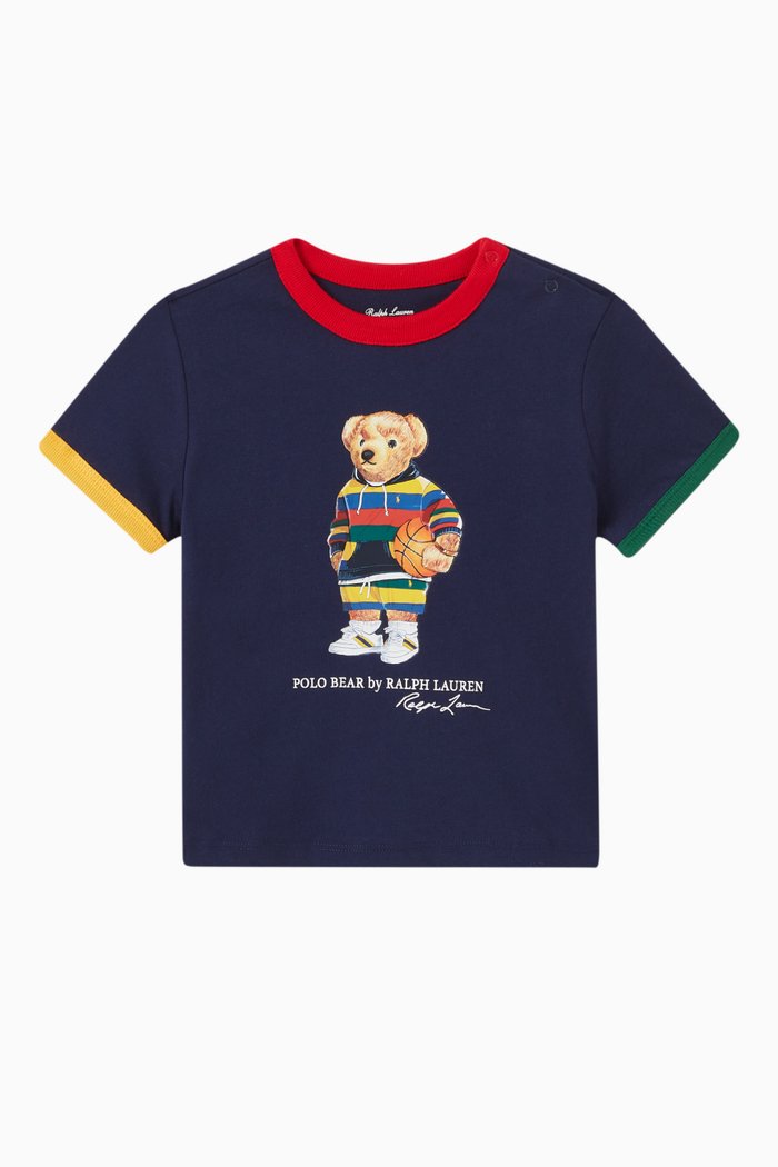 Teddy Bear T-shirt in Cotton, Blue