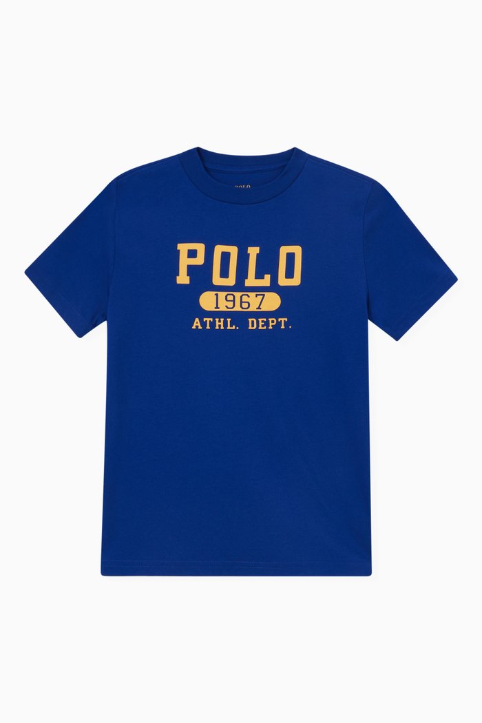 Logo T-shirt in Cotton, Blue