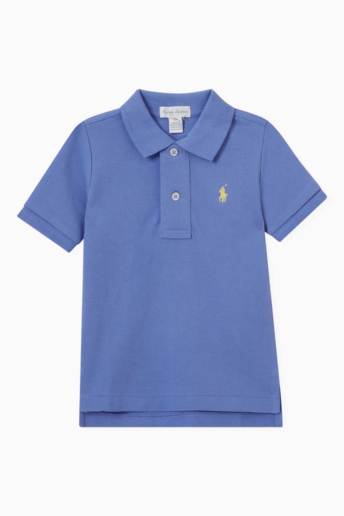 

Logo Polo T-shirt in Cotton, Blue