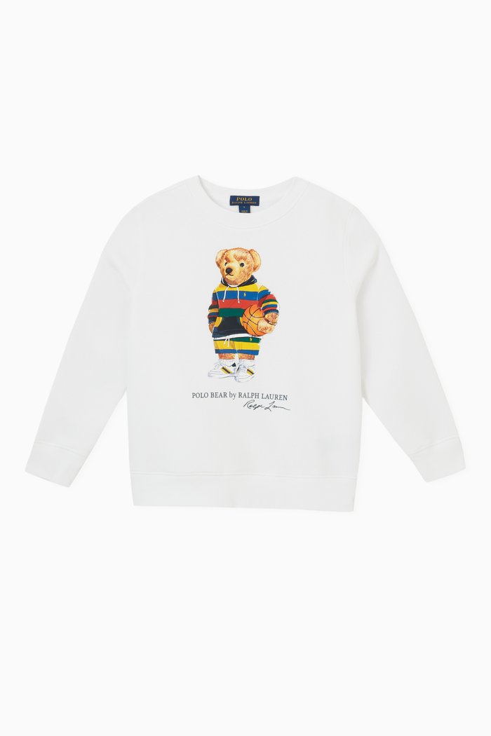 

Logo Bear Sweatshirt in Cotton, White