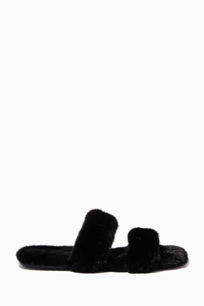 

Bleach Slides in Animal-free Fur, Black