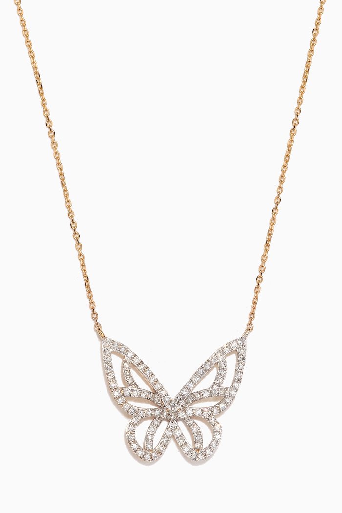 

Pave Diamond Monarch Necklace in 10kt Yellow Gold