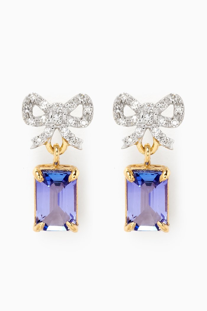 

Royal Blue Drop Earrings in 10kt Yellow Gold