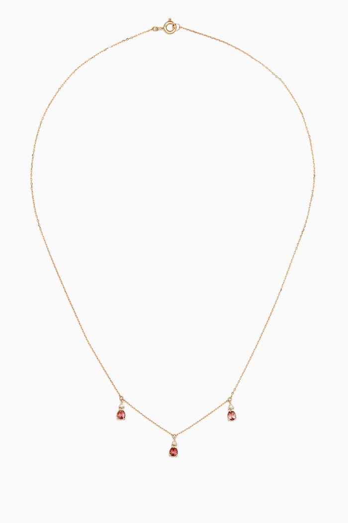 

Pretty In Pink Trio Necklace in 10kt Yellow Gold