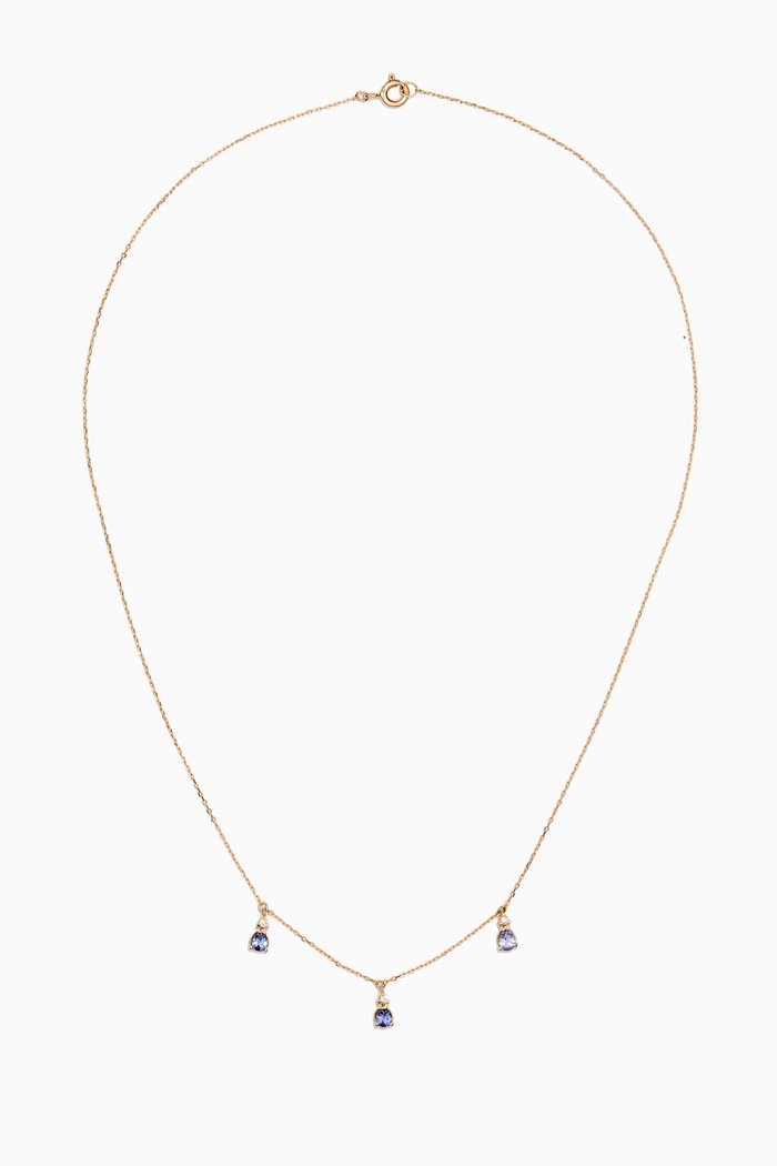 

Royal Blue Trio Necklace in 10kt Yellow Gold