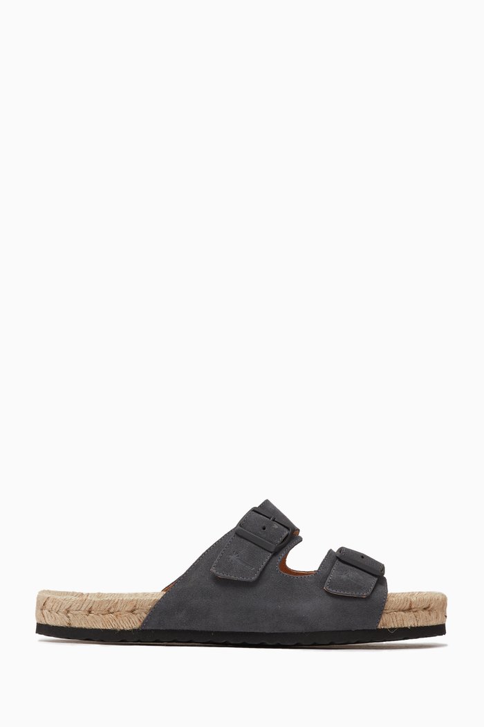 Nordic Sandals in Leather & Suede, Grey