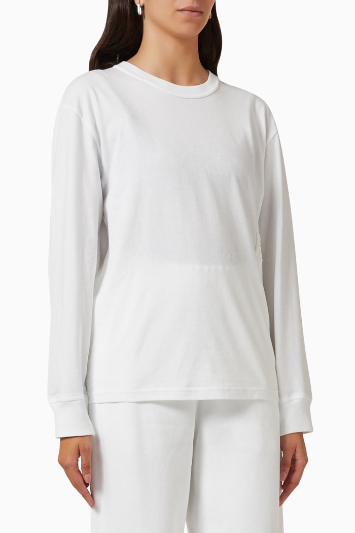 

Puff Logo Sweatshirt in Cotton Terry, White