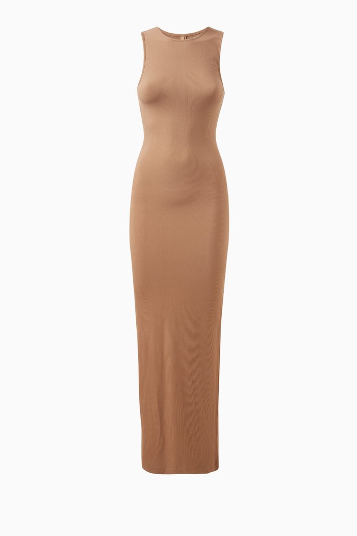 

Soft Lounge Sleeveless Maxi Dress in Stretch-modal, Brown