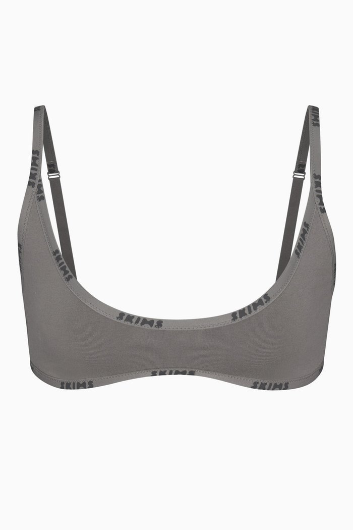 

Logo Scoop-neck Bra in Stretch-cotton, Grey