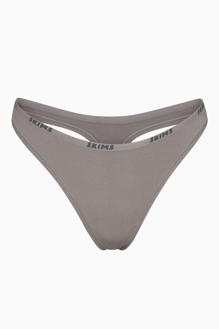 

Logo Dipped Thongs in Stretch-cotton, Grey