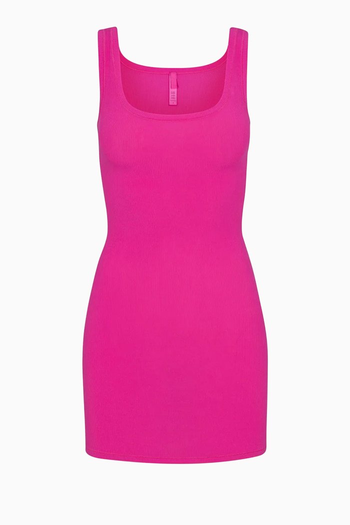 

Mini Dress in Ribbed Knit, Pink