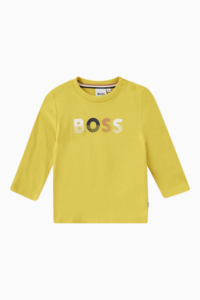 

Logo Long-sleeved T-shirt in Cotton, Yellow