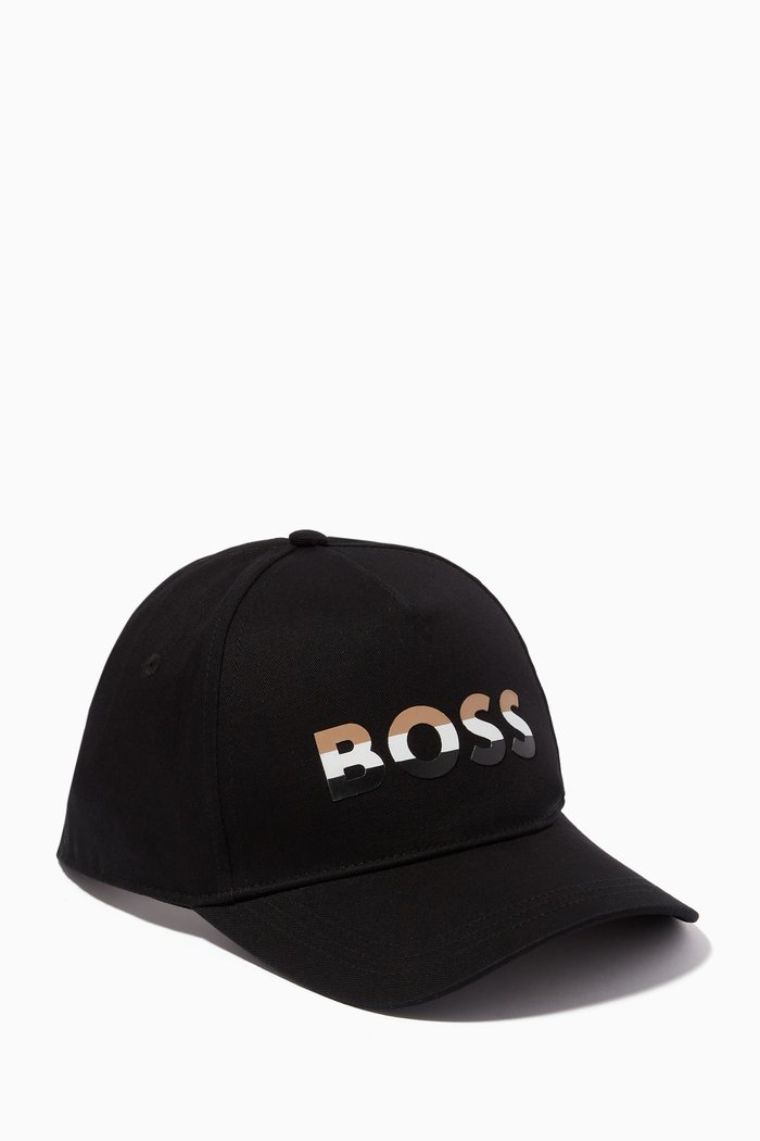 

Logo Print Cap in Cotton, Black