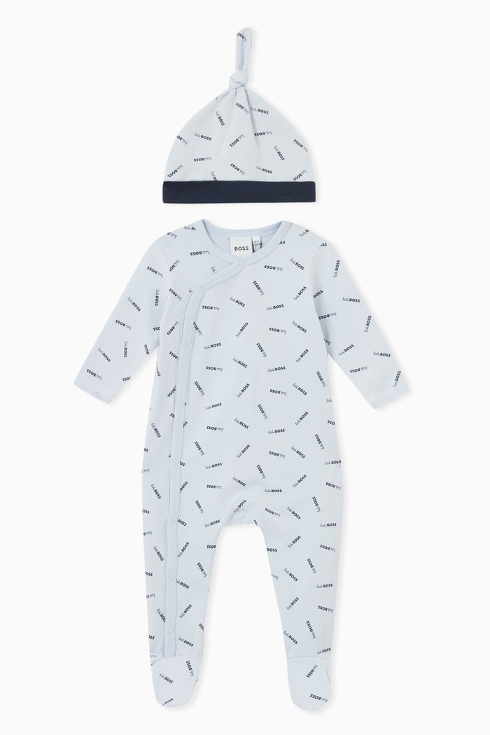 

Logo Sleepsuit Set in Cotton, Blue