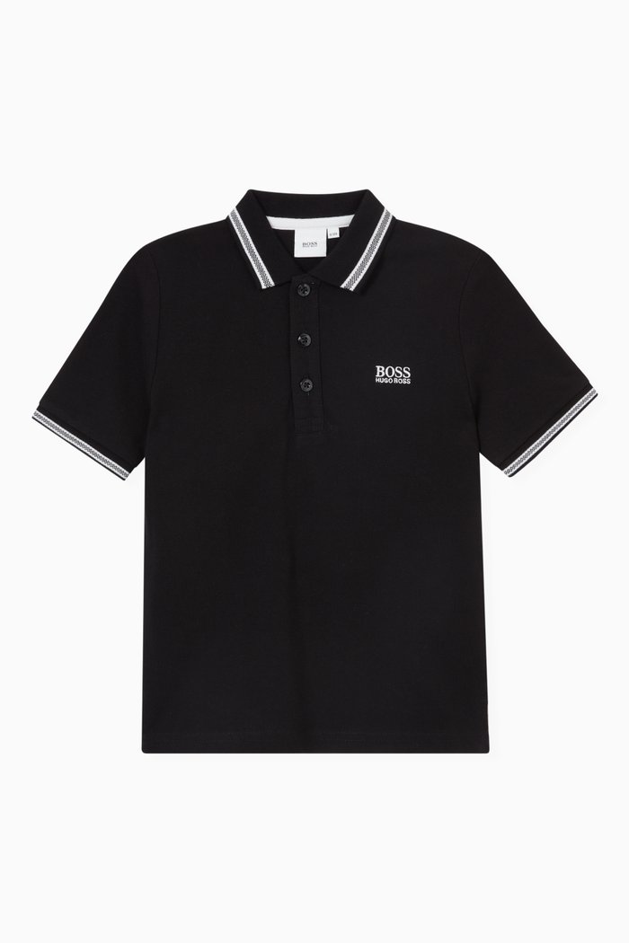 

Polo Shirt in Cotton Piqué, Black