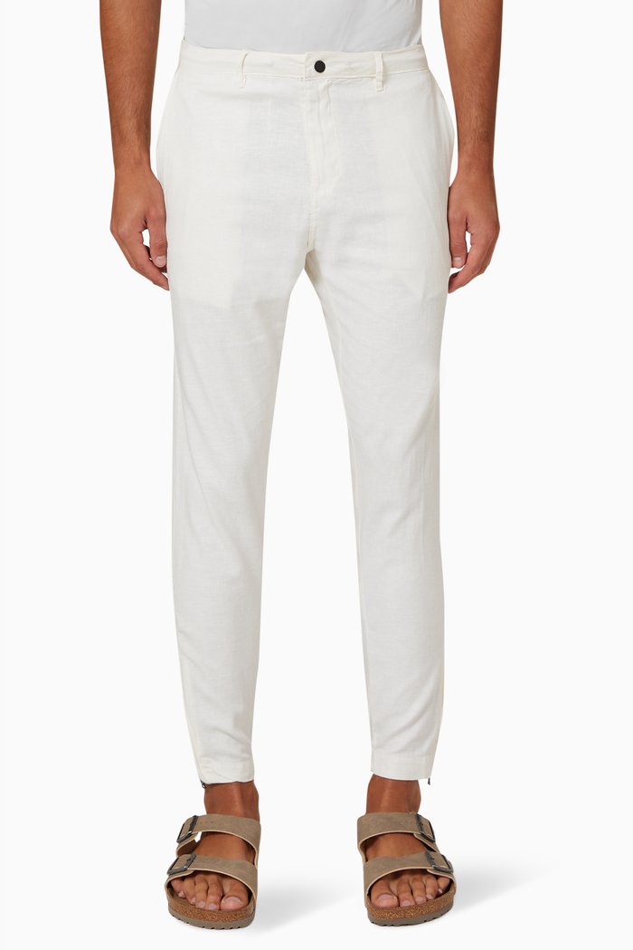 

Traveler Tapered Pants in Stretch-linen, White