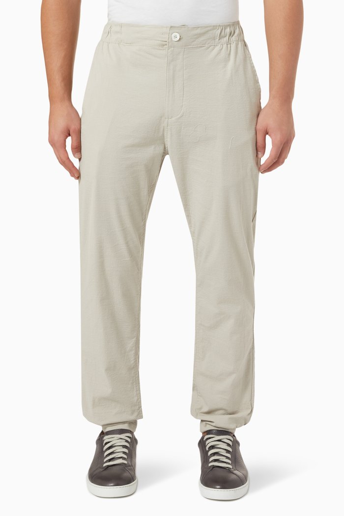

Crinkle Straight-leg Pants in Seersucker, Neutral