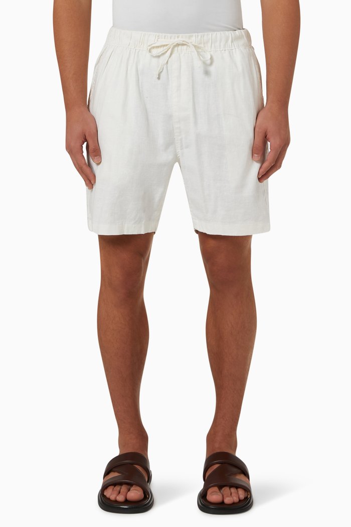 

Drawstring Shorts in Stretch-linen, White