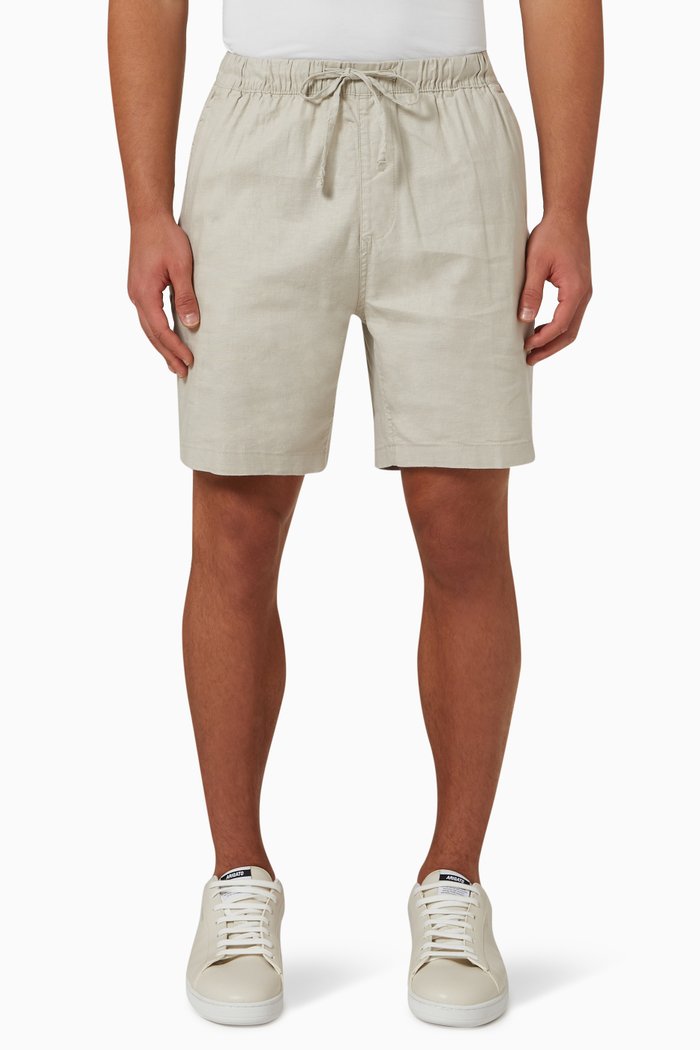 

Drawstring Shorts in Stretch-linen, Neutral
