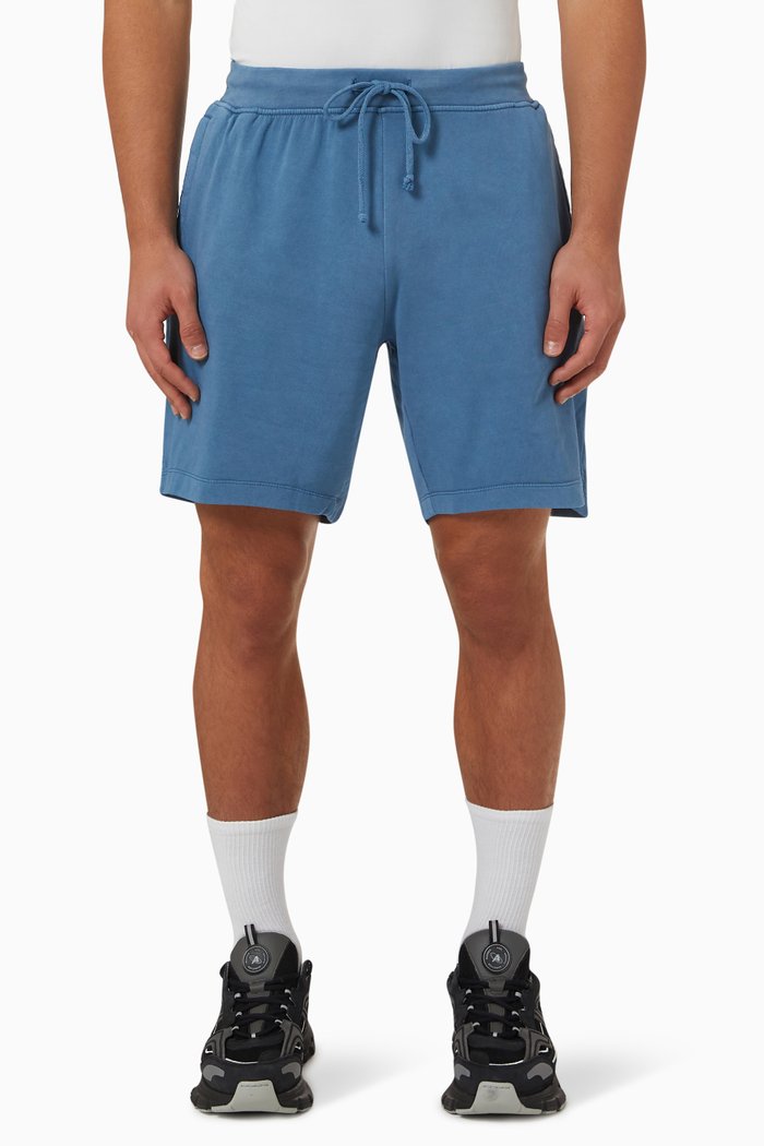 

Garment-dyed Drawstring Shorts in French-terry, Blue