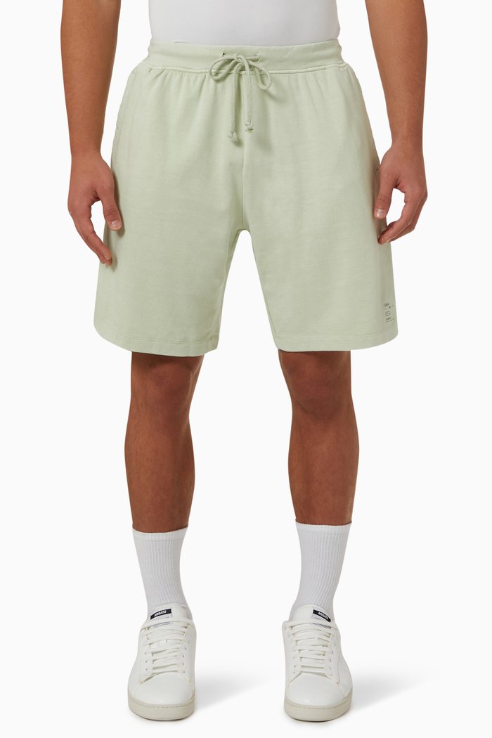

Garment-dyed Drawstring Shorts in French-terry, Green