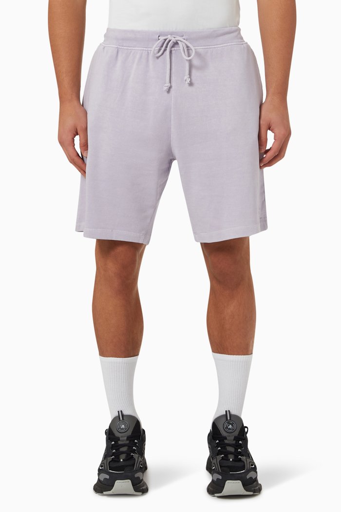 

Garment-dyed Drawstring Shorts in French-terry, Purple
