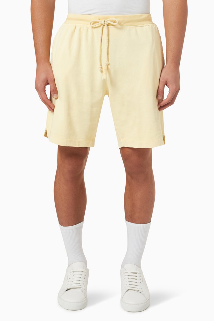 

Garment-dyed Drawstring Shorts in French-terry, Yellow