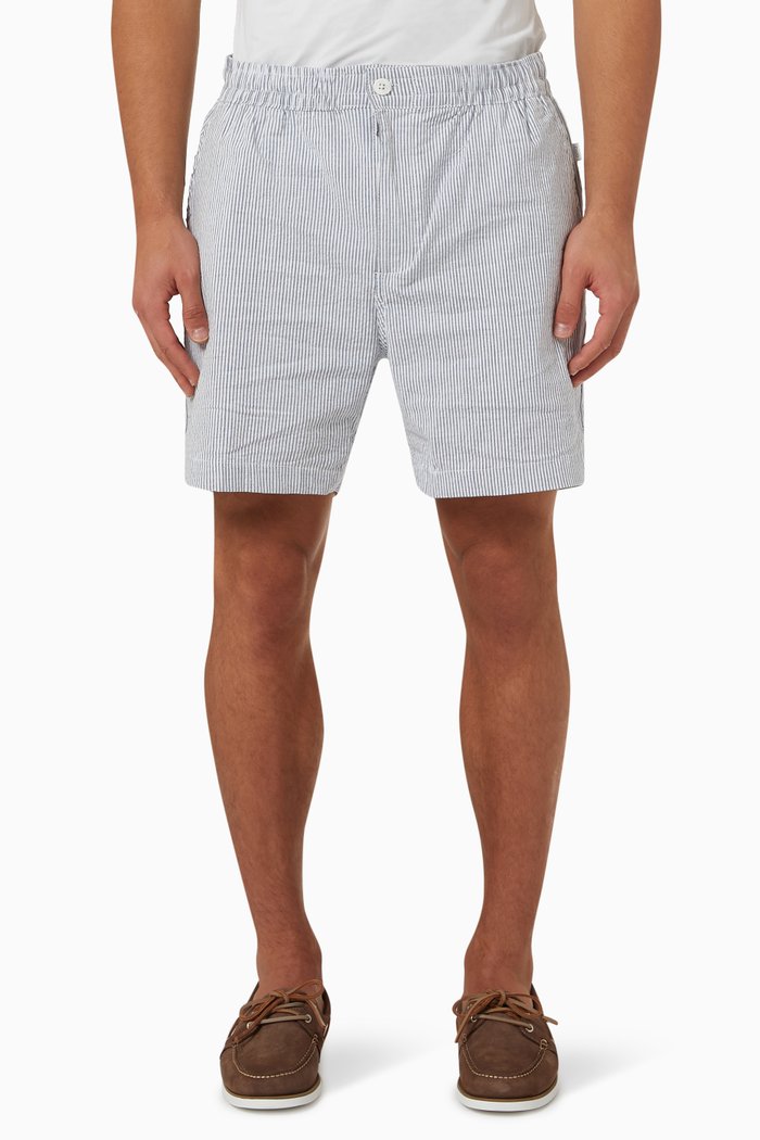 

Pinstripe Shorts in Seersucker, Blue