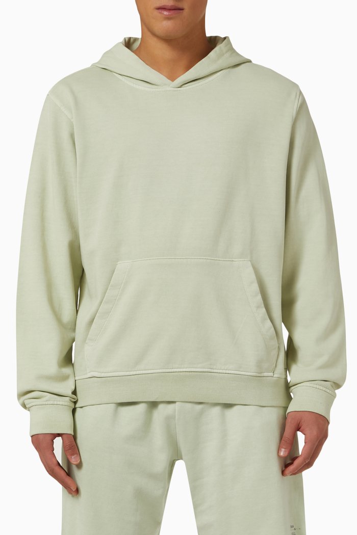 

Garment-dyed Hoodie in French-terry, Green