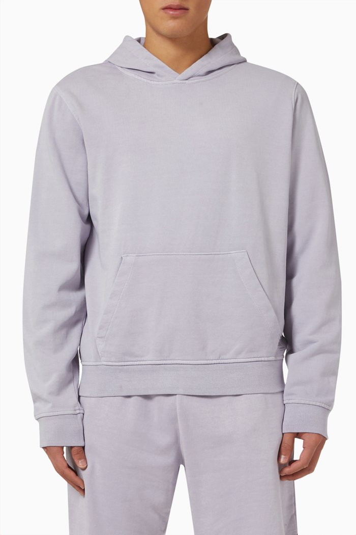 

Garment-dyed Hoodie in French-terry, Purple