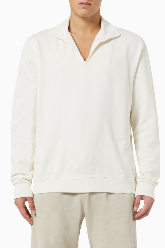 

Garment-dyed Sweatshirt in French-terry, White
