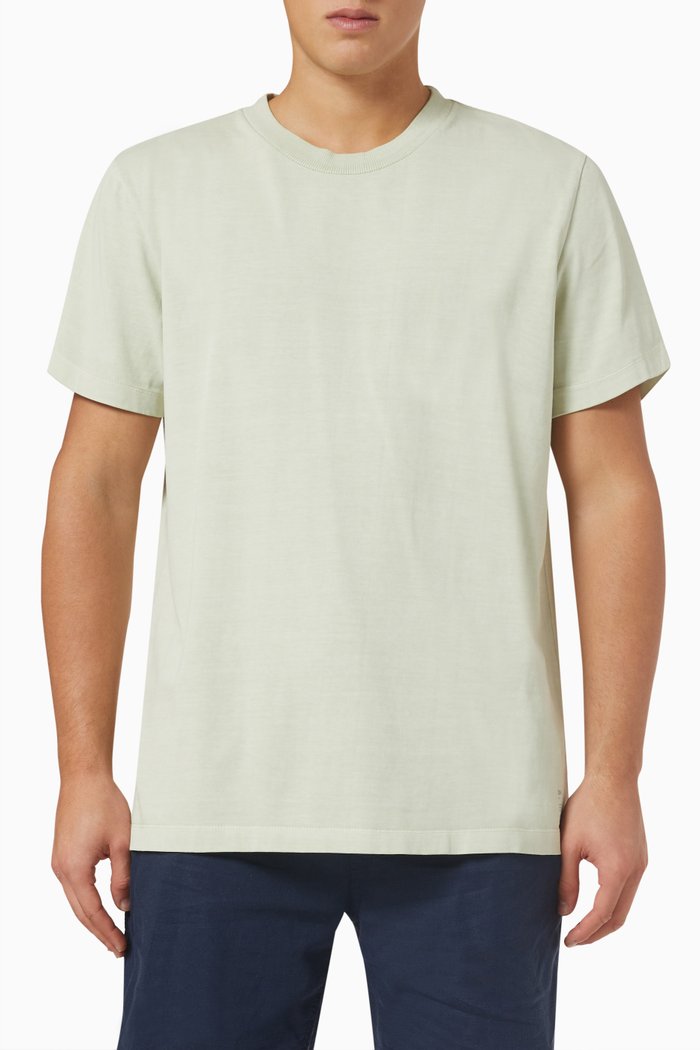 

Garment-dyed Crewneck T-shirt in Cotton-jersey, Green