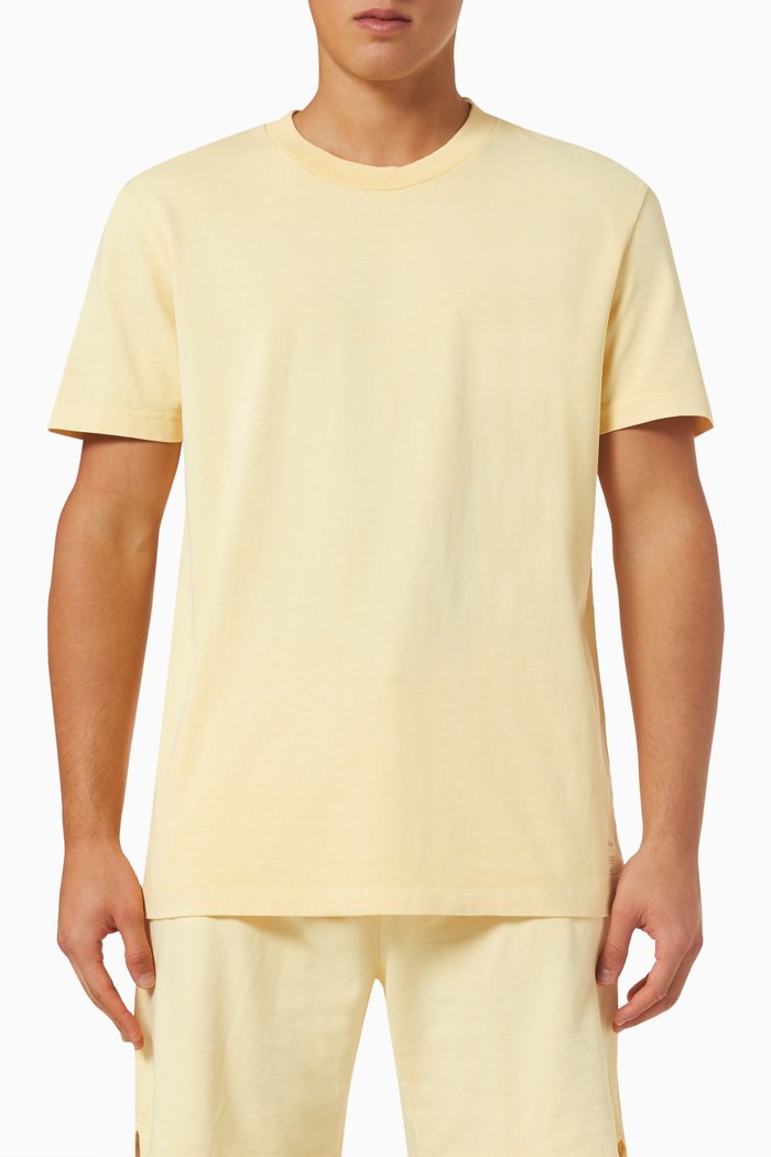 

Garment-dyed Crewneck T-shirt in Cotton-jersey, Yellow