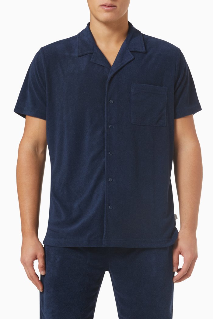 

Pocket Camp Shirt in Towel-terry, Blue