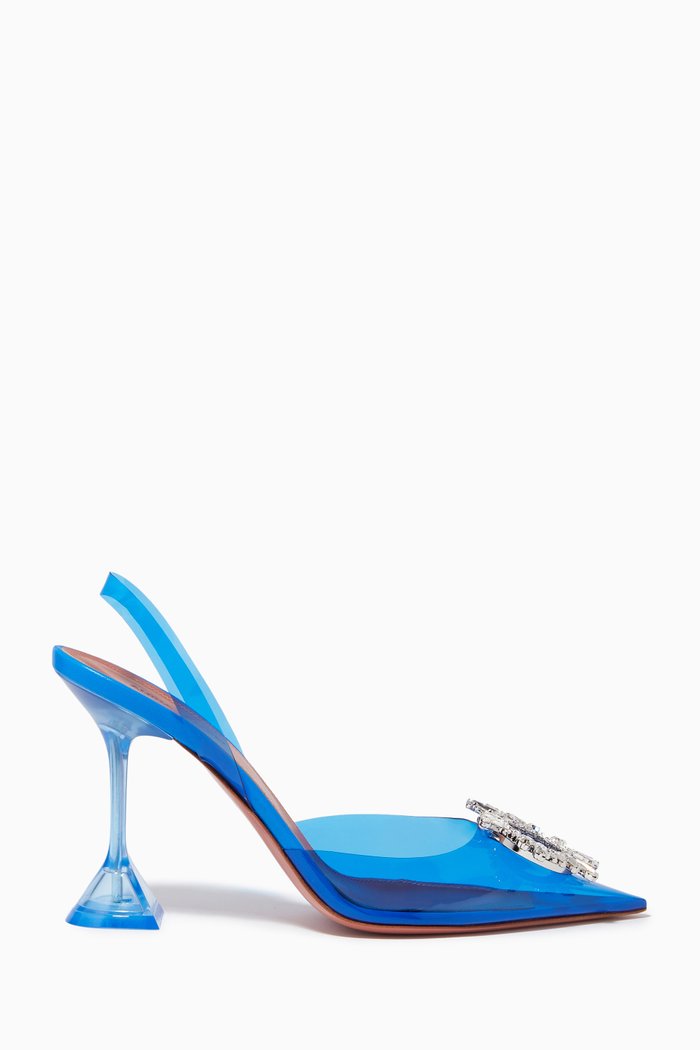 Begum Crystal Slingback Pumps in PVC, Blue