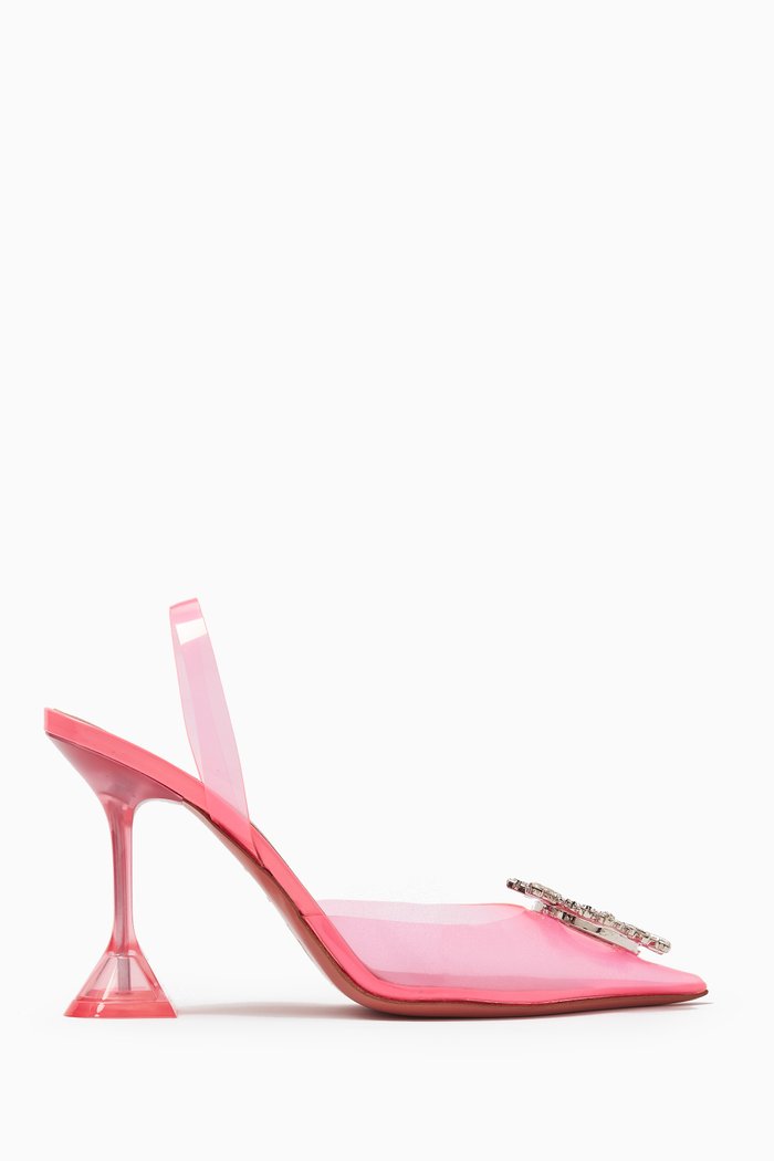 

Begum 95 Crystal Slingback Pumps in PVC, Pink