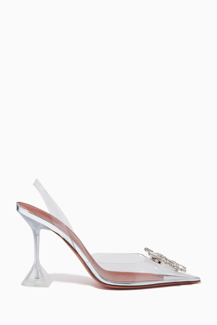 

Begum Crystal Slingback Pumps in PVC, White