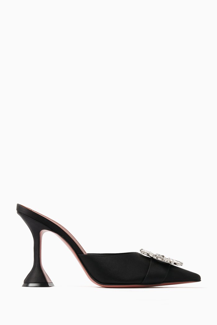 

Begum 95 Crystal Mules in Satin, Black