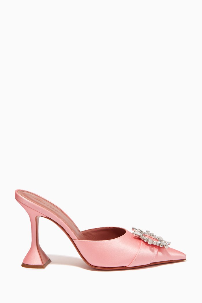 

Begum Crystal Mules in Satin, Pink