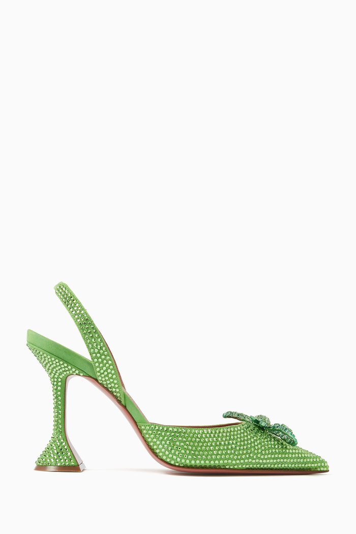 

Rosie 95 Crystal-embellished Slingback Pumps in Suede, Green