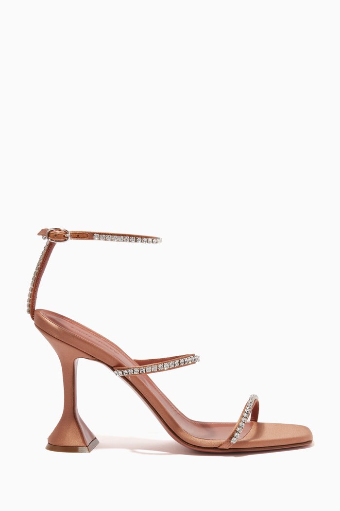 

Gilda 95 Embellished Sandals in Satin, Neutral
