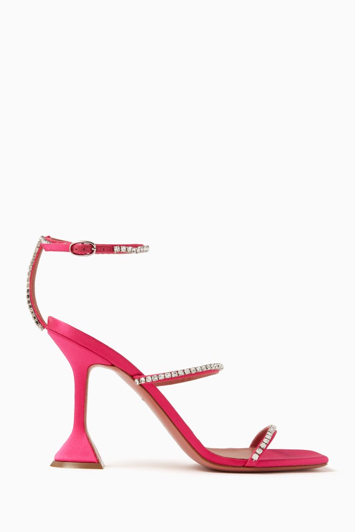 

Gilda 95 Crystal-embellished Sandals in Leather, Pink