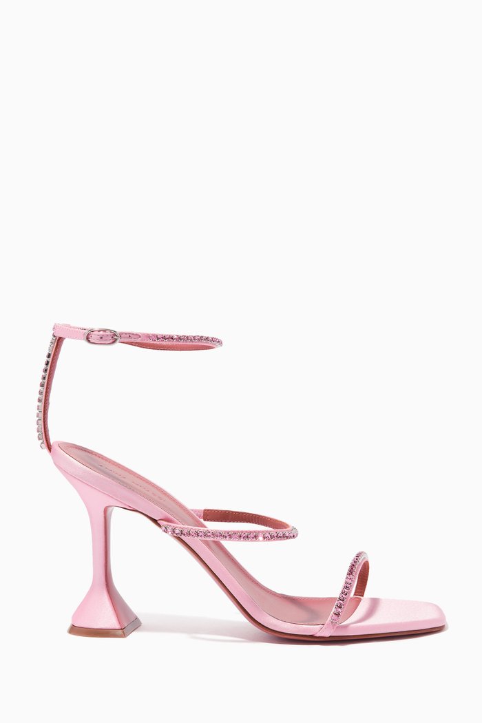

Gilda 95 Embellished Sandals in Satin, Pink