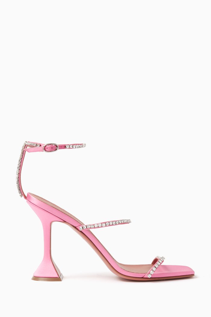 

Gilda 95 Crystal-embellished Sandals in Leather, Pink