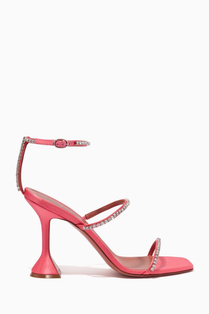 

Gilda 95 Embellished Sandals in Satin, Pink