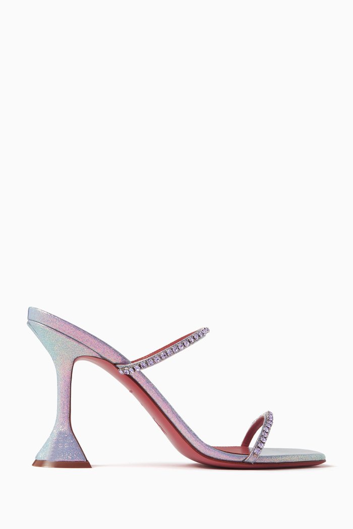 

Gilda Embellished Mules in Leather, Purple