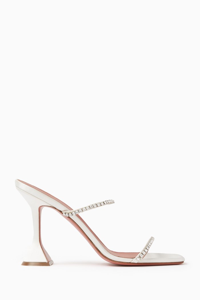 

Gilda Embellished Mules in Leather, White