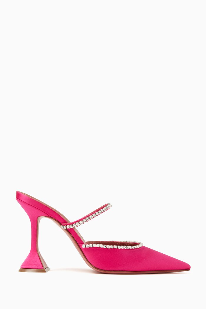 

Gilda 95 Crystal-embellished Mules in Leather, Pink