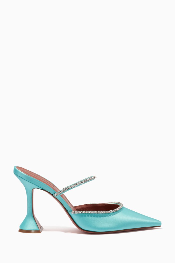 

Gilda 95 Crystal-embellished Mules in Satin, Blue